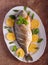 Baked gilt-head bream fish