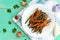 Baked green beans and carrots - vegan diets.