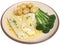 Baked Haddock with Vegetables Isolated Plate