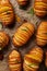 baked hasselback potato with cheddar cheese and rosemary