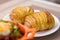 Baked hasselback potatoes