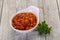 Baked kidney with tomato sauce