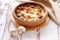 Baked mushrooms with cheese on earthenware