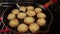 Baked mushrooms in the oven with cheese. time lapse. cooking process.