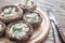 Baked mushrooms stuffed with feta