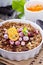 Baked oatmeal with carrot, walnuts and raisins