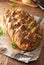 Baked party bread with melted cheese butter herbs
