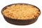 Baked pie on a support on a white background