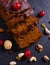 Baked Plum Cake On Stone Background With Dry Fruits