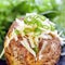 Baked Potato Stuffed with Cheese and Onion