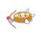 Baked potatoes in cupid cartoon character with arrow and wings