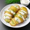 baked potatoes with yogurt sauce and dill 1