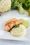 Baked Salmon Fillet and Keto Cauliflower Puree with Cheddar Cheese and Olive Oil