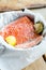 Baked salmon preparation