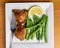 baked season chicken thighs with green beans