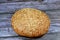 Baked sesame pie stuffed with cinnamon and sugar, Egyptian pie topped with sesame seeds and filled with cinnamon, used as a snack