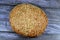 Baked sesame pie stuffed with cinnamon and sugar, Egyptian pie topped with sesame seeds and filled with cinnamon, used as a snack