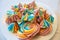 Baked sweets meringue. Charming homemade colorful meringues