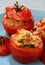 Baked tomato with rice and vegetable