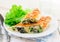 Baked Tortilla Rolls with Spinach, Chicken and Mushrooms