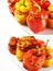 Baked and unbaked peppers comparison