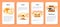Baker and bakery mobile application banner set. Chef in the uniform