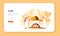 Baker and bakery web banner or landing page. Chef in the uniform