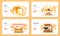 Baker and bakery web banner or landing page set. Chef in the uniform