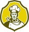 Baker Chef Cook Bust Front Shield Retro