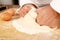 Baker kneading dough