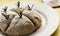 Baker making traditional Irish Soda Bread for St Patrick`s Day Festivities