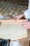 Baker preparing brioche dough