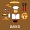 Baker profession concept with bakery ingredients