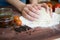 Baker shaping dough