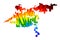 Bakersfield city United States of America, USA, U.S., US, United States cities, usa city- map is designed rainbow abstract