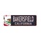 Bakersfield witth California Flag vintage rusty metal sign on a white background, vector illustration