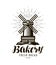 Bakery, bakehouse logo or label. Windmill, mill symbol, vector