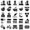 Bakery and baking related solid icon set