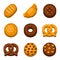 Bakery and Bread Icons Set. Vector