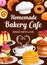 Bakery cafe homemade sweet pastry cartoon poster