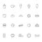 Bakery and cake delivery outline icons set, dessert store commercial