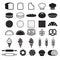 Bakery cakes icons. Vector illustration.