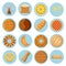 Bakery cereal grain flat vector icon set