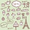 Bakery, Coffe and Paris symbols
