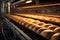 Bakery conveyor delivers fresh bread, a symphony of delicious aromas