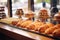 Bakery counter with an array of traditional pastries