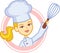 Bakery Culinary Girl Chef Cartoon in Logo Style