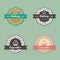 Bakery Cupcakes retro style labels on retro polka dots background