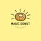 Bakery & donut logo. Fresh bread emblem. Bakery emblem. Magic Donut fun icon.