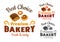 Bakery emblems with buns and bagel